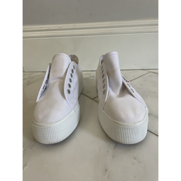 Superga Women’s Size 9.5 White Canvas Platform Fashion Sneakers - Picture 2 of 10